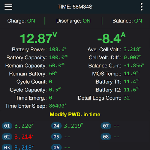 Configurare BMS JK B2A8S20P/B2A20S20P