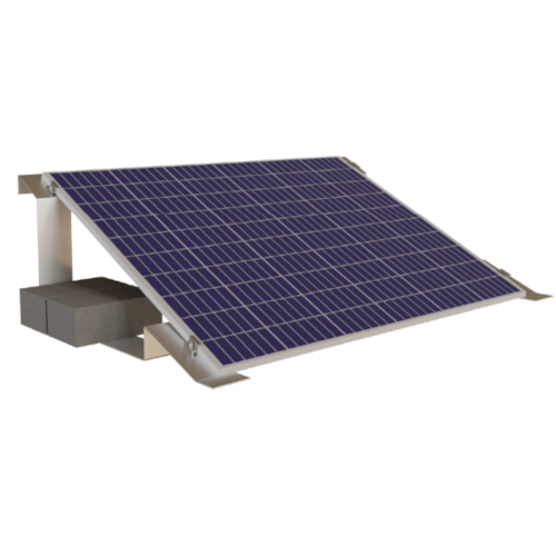 Опорна конструкція 1 х 7 південних панелей, нахил 18°, на прямому даху