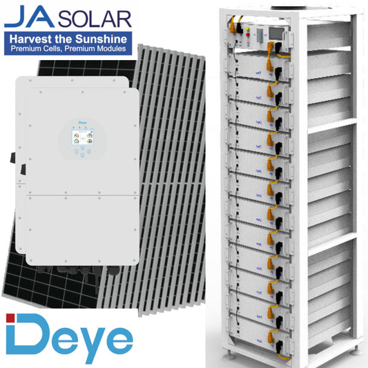 Kit hibrid prosumator cu sistem stocare, 40 kWp / 40 kWh, Deye, JA Solar, trifazat