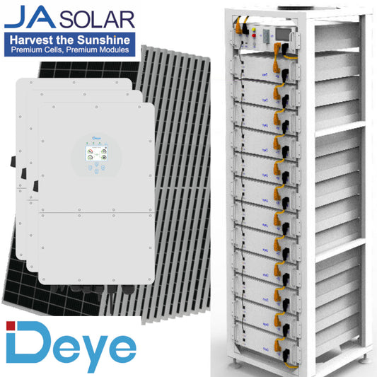 Kit hibrid prosumator cu sistem stocare, 80 kWp / 80 kWh, Deye, JA Solar, trifazat