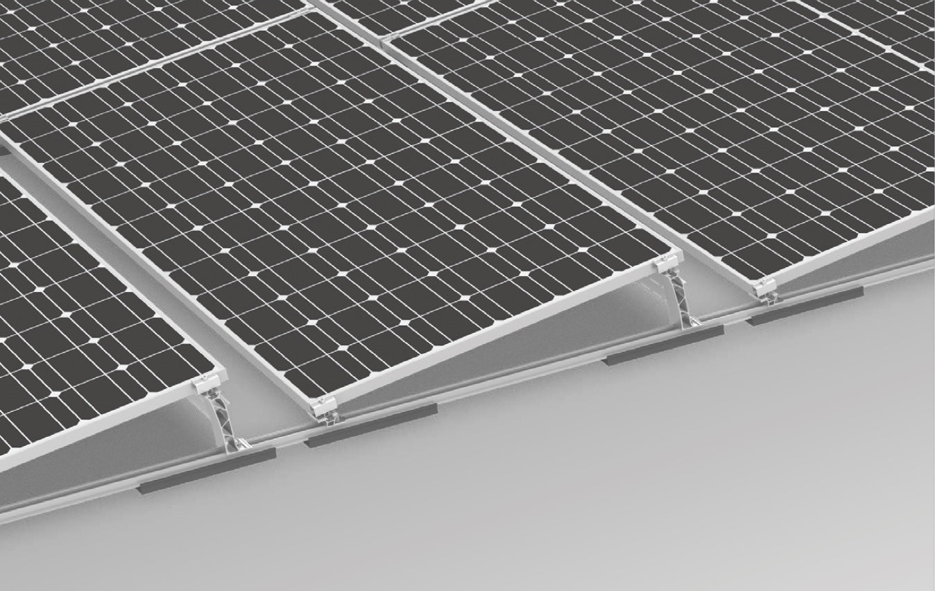 Structura prindere 2 x 4 panouri orientare sud pe acoperis drept