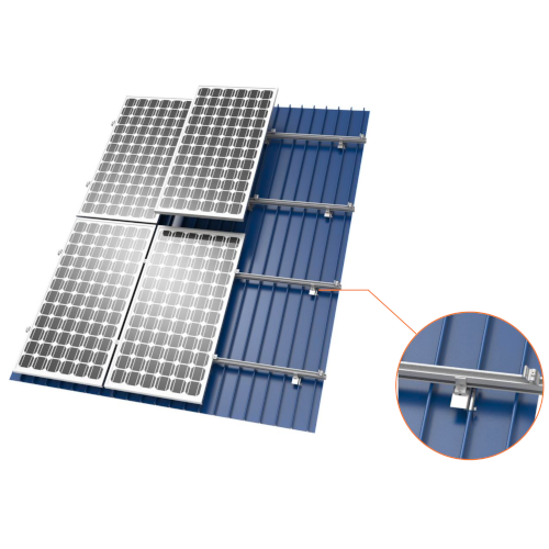 Затискна конструкція 1 х 8 панелей (шириною 1150 мм) на профнастилі