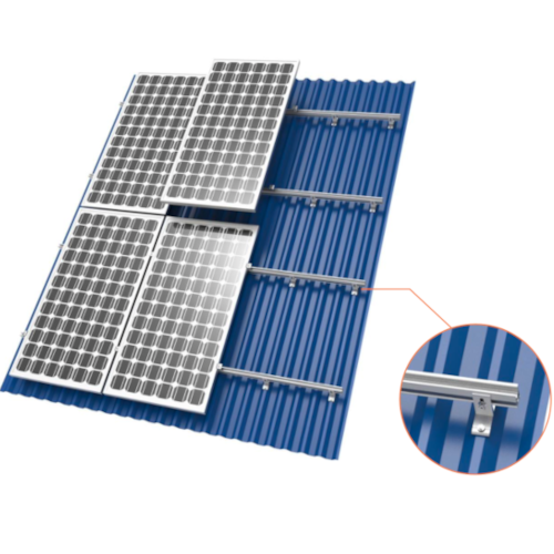 Structura prindere 1 x 3 panouri (1150 mm latime) pe tabla trapezoidala