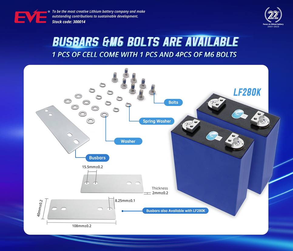 Kit baterii EVE LiFePo4, 48V, 280Ah, 14,3 kWh