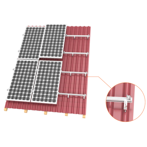 Structura prindere 1 x 8 panouri (1150 mm latime) pe tigla metalica